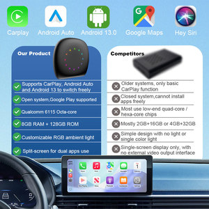 Rhythm Ai Box Android 13 3 in 1 ระบบไร้สาย Carplay Android Auto Qualcomm 6115 8G 128G พร้อม 4G LTE หน้าจอแยกส่วน - Product Image 4