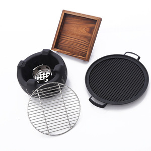 Japon masa üstü Teppanyaki ızgara toz kaplı kömür BARBEKÜ ızgara japonya tarzı masa üstü ızgara - Product Image 4