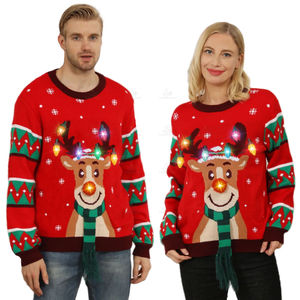 Custom Pullover Led <strong>Christmas</strong> Sweater Lights up Ladies <strong>Women</strong> Adult Animal Print Ugly <strong>Christmas</strong> Sweater <strong>Jumper</strong> With Led Lights - Product Image 1