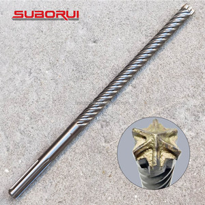 SUBORUI 6 Flute Cutting Edges Carbide Tipped Sds Max Rotary Masonry Concrete Hammer <strong>Drill</strong> <strong>Bits</strong> for Concrete Stone Marble <strong>Wall</strong> - Product Image 1