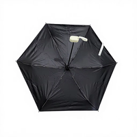 Parapluie de poche compact noir anti-UV, modèle capsule 5 plis, idéal pour la promotion - Meilleure vente