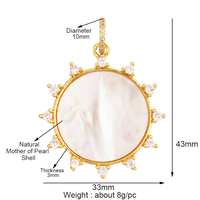 Pendentif Charme en Forme de Cœur Rond Élégant et à la Mode, en Nacre Naturelle, Agate, Malachite, Accessoires pour Collier DIY M30