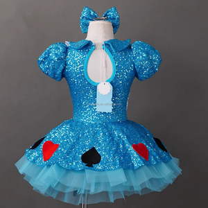 Abito da ballo romantico per <span class=keywords><strong>bambina</strong></span>, <span class=keywords><strong>tutù</strong></span> da balletto blu in pizzo per spettacoli teatrali, abito da ballo romantico per <span class=keywords><strong>bambina</strong></span> - Product Image 3