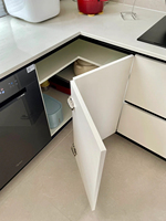 Cuisine en U de style moderne au design européen, meubles de cuisine sur mesure fabriqués en Chine, matériaux acrylique et bois