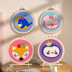 Punch Needle <b>Kit</b> Set Yarn Craft DIY Hand Embroidery <b>Kit</b> for Embroidery Starter Craft Lovers Includes Needlework Animal Pattern - Product Image 1