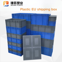 Boîte de stockage logistique en plastique robuste réutilisable au prix d'usine EU64, empilable, boîte de retournement en plastique EU