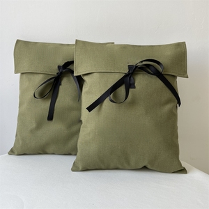 Bolsa de Embalaje Ecológica de Algodón Twill para Ropa, Bufandas y Pelucas, con Logotipo Personalizado Impreso y Cinta Decorativa - Product Image 2