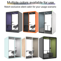 Cabine téléphonique de bureau mobile 2 places insonorisée, pod de réunion, espace de travail privé pour appels et concentration dans les bureaux ouverts, pod acoustique commercial