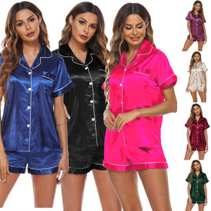 Conjunto de Pijama de Dos Piezas con Encaje y Satén para Mujer, Ropa de Dormir y de Estar en Casa para Verano, Nueva Llegada 2025 - Product Image 1