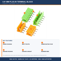 Connecteurs électriques HD-343 50A, borniers à barrière fermée, pas de 3,81 mm, à encastrer sur rail DIN, industriels