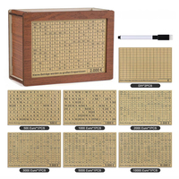 Boîte à économies réutilisable en bois avec compteur, pour défi de suivi des objectifs, personnalisable, à assembler soi-même, inspirée des défis virals TikTok, avec grille de suivi des objectifs de 10000 USD/Euros