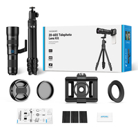 Lente Teleobjetivo con Zoom APEXEL 20-60X, Lente de Cámara de Telescopio HD para Teléfono con Clip para Teléfono y Soporte de Trípode para iPhone, para Tomar Fotos y Videos de Aves