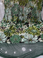 Dentelle française perlée de haute qualité NI.AI, broderie à sequins, tulle, dentelle de luxe africaine pour robe de soirée