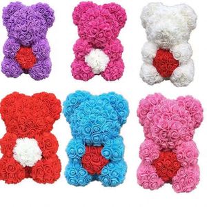 Wholesale Christmas Valentines Day Gift 25cm Rose Teddy <b>Bear</b> Pe Artificial Teddy Rose <b>Bear</b> Gift for Girlfriend - Product Image 6