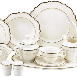 <span class=keywords><strong>Servizio</strong></span> <span class=keywords><strong>di</strong></span> <span class=keywords><strong>Piatti</strong></span> in Porcellana Bone China <span class=keywords><strong>da</strong></span> 57 Pezzi per <span class=keywords><strong>6</strong></span> Persone - Product Image 1