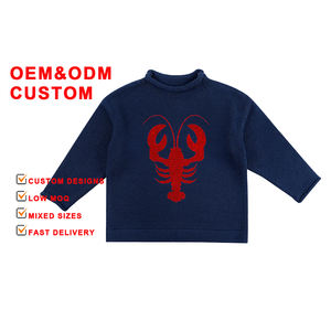 Puresun fabbrica Custom per bambini vestiti per bambini maglioni misura 2T 100% cotone a maglia Roll collo ragazzi maglioni con aragosta - Product Image 1