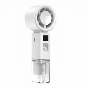Ventilador de Mano Portátil con Rociador, Recargable por USB, Ventilador Personal con Tanque de Agua de 20 ml, Pantalla Digital, para Viajes y Oficina - Product Image 1