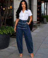 Jean large asymétrique décontracté en denim pour femme, nouvelle tendance, haute qualité, vente chaude