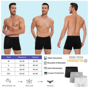 Quần lót nam chống thấm, thấm hút, tái sử dụng, chống tràn, giặt được dành cho người bị tiểu không tự chủ - Product Image 3