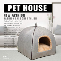 Vente en gros de lits pour chiens pliables de haute qualité, confortables et élégants, en forme de cocon, avec coussin, couleur gris tendance