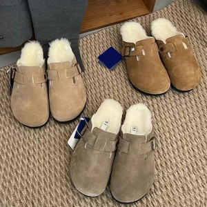 Zapatos <span class=keywords><strong>Birkenstock</strong></span> de Cuero Genuino para Mujer, Suela Gruesa de 6 cm, <span class=keywords><strong>Botas</strong></span> de Nieve de Invierno Forradas de Lana, Zuecos Cálidos con Plataforma para Aumentar la Estatura - Product Image 1