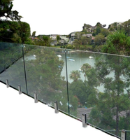 Poteaux de clôture de piscine en verre modernes en acier inoxydable 12 mm réglables, installation facile DIY