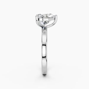 Anillo de compromiso solitario con diamante de laboratorio en forma de corazón de 1 quilate, hecho a medida, con oro blanco de 18 quilates para mujer, hecho en oro macizo. - Product Image 2