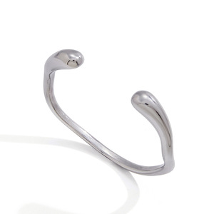 กำไลข้อมือเหล็กไทเทเนียมทรงเรขาคณิตแบบมินิมอล ดีไซน์เปิด เครื่องประดับสำหรับทุกเพศ - Product Image 5