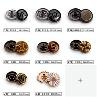 Kancing Tekan Logam Berkualitas Tinggi, Personalisasi Khusus, Bentuk Bulat 4 Bagian, Ukuran 12.5MM 15MM 17MM 20MM