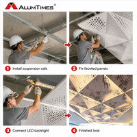 Panneaux de plafond en aluminium perforé artistique Alumtimes, plaques de plafond métalliques étanches en placage d'aluminium pour la décoration d'hôtels