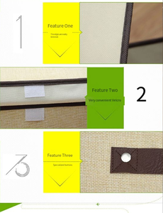 Boîte de rangement multifonctionnelle en tissu non tissé, style rétro nordique simple, écologique, pliable, gain de place, forme carrée - Product Image 4