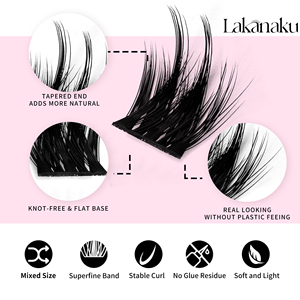 LAKANAKU Extensions de <span class=keywords><strong>cils</strong></span> en bouquets logo Cluster Lash - Product Image 2