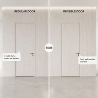 Porte intérieure discrète 55 dB, design encastré sans joint, couleur murale personnalisée pour cinéma maison, suite d'hôtel