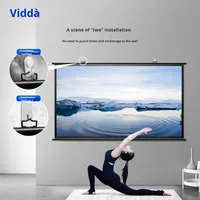 Pantalla Eléctrica de Pared Vidda PS100 de 100 Pulgadas 16:9 con Borde Antirrollos, Control Remoto, Proyector Láser Tricolor PET