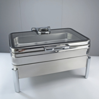 Plat à chafing en acier inoxydable argenté, chauffe-plats de luxe moderne pour hôtels et restaurants, ensemble de buffet pour mariages et réceptions