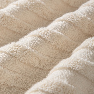 Serviette de bain de luxe 100% coton naturel, super absorbante, douce, qualité hôtelière, beige, serviette de bain et de visage - Product Image 4