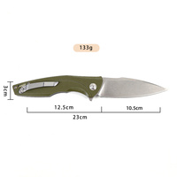 Couteau pliant de poche avec manche en G10 et lame en acier inoxydable pour le camping en plein air, la chasse et l'EDC