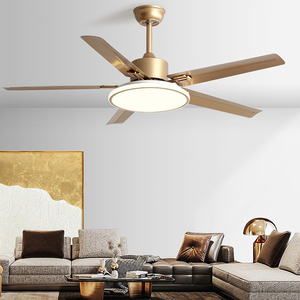 พัดลมเพดานแบบประหยัดพลังงานทันสมัย ขนาด 42 48 52 นิ้ว ใบพัดสแตนเลสและไม้ พร้อมไฟ LED - Product Image 2