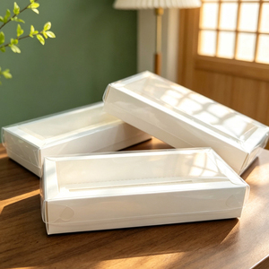 Cajas de Embalaje Rectangulares Largas de Papel para Alimentos IMEE, con Tapa Transparente, para Macarons Caseros - Product Image 5