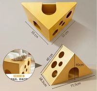 Lit de jeu pour chat en bois ENF imperméable - Maison pour chat pliable, design solide et amusant