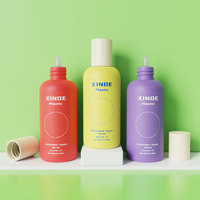 Bouteille applicatrice de 100 ml en PE personnalisée XINDE avec bouchon rotatif et embout pour huile capillaire, solvant, peinture, colle à perruque et huile