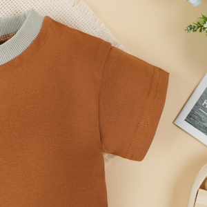 Ensemble T-shirt et <span class=keywords><strong>short</strong></span> en coton et polyester coloré pour bébés garçons, col rond, 2-3 ans, été - Product Image 5