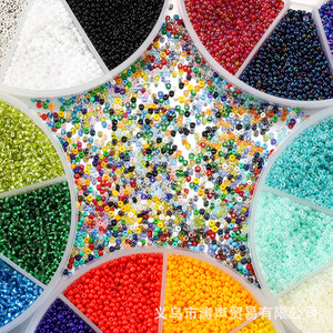 Perles de rocaille colorées DIY transfrontalières de 2 mm, imitation jade transparent, lot de 6 couleurs en boîte ronde pour accessoires décoratifs, perles en verre - Product Image 4