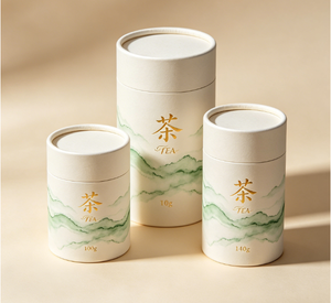 OEM Tea Paper Tube Canister with Lid Clear <b>Window</b> Eco-Friendly Gold <b>Foil</b> Printing - Product Image 5