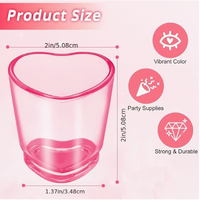 Verres à shot en plastique réutilisables en gros - Mini-tasses à bière en forme de cœur, verres à shot réutilisables adaptés pour le jus, la bière, la vodka