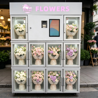 JOYVEND Distributeur Automatique de Fleurs 24h/24 à 10 Portes 110v/220v, Kiosque Floral Automatisé avec Écran Tactile SDK et Surveillance à Distance