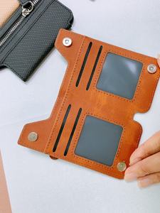 Funda billetera de cuero con cierre de cremallera adhesivo soporte de tarjeta de nombre para teléfono móvil para iPhone para <span class=keywords><strong>Samsung</strong></span> para xiaomi - Product Image 2