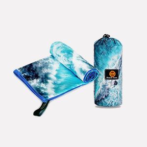 Serviette de plage personnalisée en microfibre suédée légère, recyclée RPET, grande taille, imprimée, sans sable, la plus vendue, en gros - Product Image 3