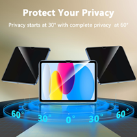 Protection d'écran anti-espion pour iPad 11e génération 2025 10e génération 2022 Verre trempé 9H 2.5D 10,9 pouces 0,33 mm anti-rayures
