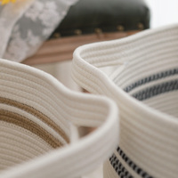 Panier à linge tissé en corde de coton avec poignées, de haute qualité, pour ranger les serviettes et les couches de jouets d'enfants